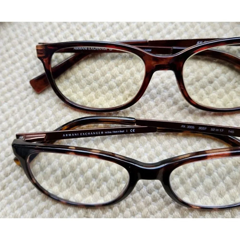2 Armani Exchange AX 3005 8037 Eye Glasses Frames Brown Tortoise Cat 52-17 145